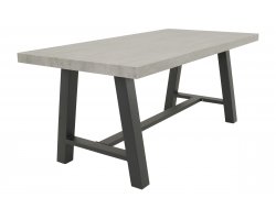 Stół ogrodowy aluminiowy FRESCO 180 z podstawą typu country grafitową blat kamień szary
