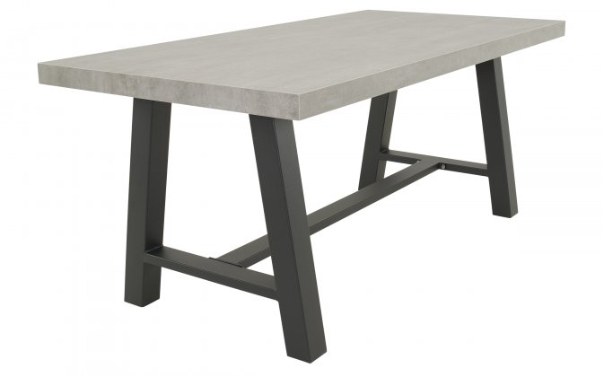 Stół ogrodowy aluminiowy FRESCO 180 z podstawą typu country grafitową blat kamień szary