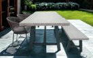 Stół ogrodowy aluminiowy FRESCO 250 z podstawą typu country grafitową blat kamień szary