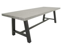 Stół ogrodowy aluminiowy FRESCO 250 z podstawą typu country grafitową blat kamień szary