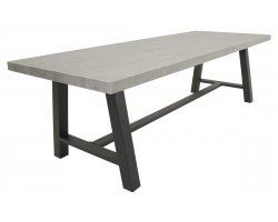 Stół ogrodowy aluminiowy FRESCO 250 z podstawą typu country grafitową blat kamień szary