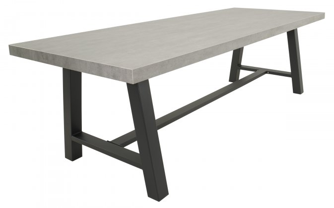 Stół ogrodowy aluminiowy FRESCO 250 z podstawą typu country grafitową blat kamień szary