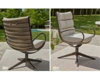 CAMP BAY Krzesło ogrodowe z poduszką BEE WETT® obrotowe bronze