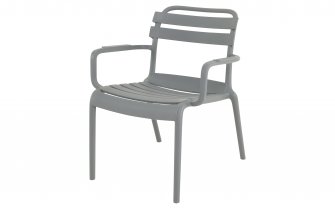 Fotel wypoczynkowy TORVI z polipropylenu z sztaplowania szary