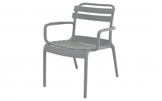 Fotel wypoczynkowy TORVI z polipropylenu z sztaplowania szary Fotel wypoczynkowy TORVI z polipropylenu z sztaplowania szary