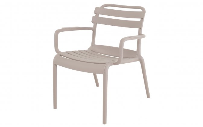 Fotel wypoczynkowy TORVI z polipropylenu z sztaplowania beżowe.