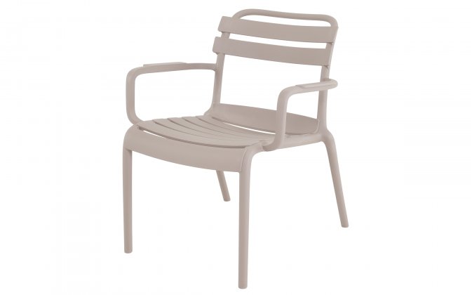 Fotel wypoczynkowy TORVI z polipropylenu z sztaplowania beżowe.