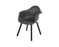 MONTREUX krzesło ogrodowe kubełkowe SZARE polipropylen stal czarny