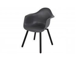 MONTREUX krzesło ogrodowe kubełkowe SZARE polipropylen stal czarny