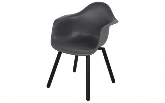 MONTREUX krzesło ogrodowe kubełkowe SZARE polipropylen stal czarny