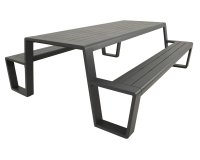 Zestaw piknikowy ogrodowy ESTILO z aluminium  w kolorze grafitowym.