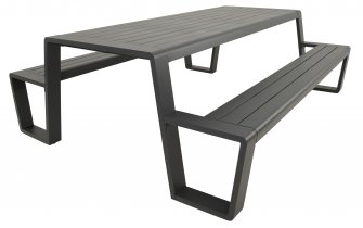 Zestaw piknikowy ogrodowy ESTILO z aluminium  w kolorze grafitowym.