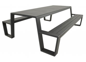 Zestaw piknikowy ogrodowy ESTILO z aluminium  w kolorze grafitowym.