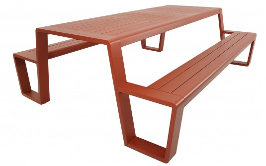 Zestaw piknikowy ogrodowy ESTILO z aluminium  w kolorze czerwonym