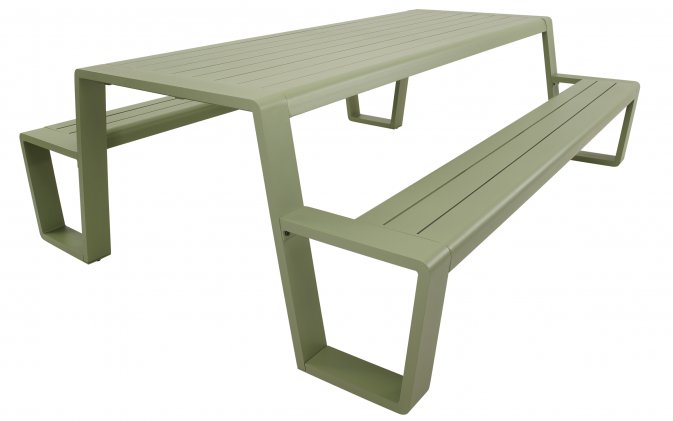 Zestaw piknikowy ogrodowy ESTILO z aluminium  w kolorze zielonym.