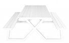 Biały stół ogrodowy piknikowy z ławami DARBY aluminium antracyt 180×74×145 cm