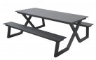 Stół ogrodowy piknikowy z ławami DARBY aluminium antracyt 180×74×145 cm