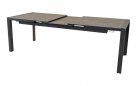 Rozkładany stół ogrodowy LAGOS 200-260 grafitowy aluminiowy blat SPC szarobeżowy