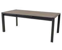 Rozkładany stół ogrodowy LAGOS 200-260 grafitowy aluminiowy blat SPC szarobeżowy