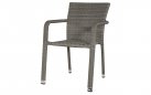 Krzesło ogrodowe sztaplowane SOL technorattan szarobrązowy aluminium 