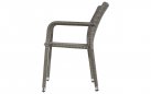 Krzesło ogrodowe sztaplowane SOL technorattan szarobrązowy aluminium 