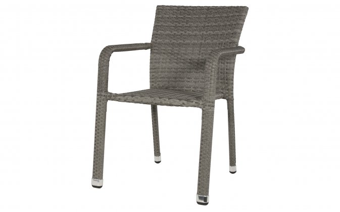 Krzesło ogrodowe sztaplowane SOL technorattan szarobrązowy aluminium 