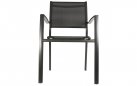 Krzesło ogrodowe sztaplowane PREGO tekstylina czarna aluminium antracyt 