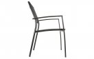 Krzesło ogrodowe sztaplowane PREGO tekstylina czarna aluminium antracyt 