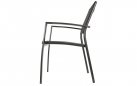 Krzesło ogrodowe sztaplowane PREGO tekstylina czarna aluminium antracyt 