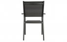 Krzesło ogrodowe sztaplowane PREGO tekstylina czarna aluminium antracyt 