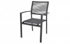Krzesło ogrodowe sztaplowane antracyt VITOLINI lina polipropylenowa grafitowa