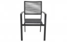 Krzesło ogrodowe sztaplowane antracyt VITOLINI lina polipropylenowa grafitowa