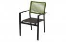 Krzesło ogrodowe sztaplowane antracyt VITOLINI lina polipropylenowa zielona