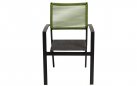 Krzesło ogrodowe sztaplowane antracyt VITOLINI lina polipropylenowa zielona