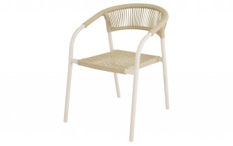 Krzesło ogrodowe sztaplowane NAGANO lina polipropylenowa beżowe