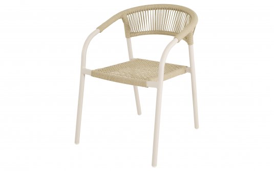 Krzesło ogrodowe sztaplowane NAGANO lina polipropylenowa beżowe Krzesło ogrodowe sztaplowane NAGANO lina polipropylenowa beżowe