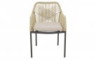 Krzesło ogrodowe sztaplowane AKITA lina polipropylenowa beżowa
