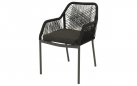 Krzesło ogrodowe sztaplowane AKITA lina polipropylenowa czarna