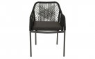 Krzesło ogrodowe sztaplowane AKITA lina polipropylenowa czarna