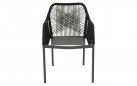 Krzesło ogrodowe sztaplowane AKITA lina polipropylenowa czarna