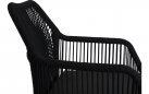 Krzesło ogrodowe sztaplowane AKITA lina polipropylenowa czarna