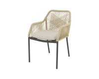 Krzesło ogrodowe sztaplowane AKITA lina polipropylenowa beżowa