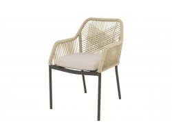 Krzesło ogrodowe sztaplowane AKITA lina polipropylenowa beżowa