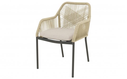 Krzesło ogrodowe sztaplowane AKITA lina polipropylenowa beżowa Krzesło ogrodowe sztaplowane AKITA lina polipropylenowa beżowa