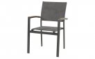 Krzesło ogrodowe sztaplowane AREZZO tekstylina szara aluminium antracyt 