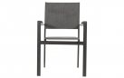Krzesło ogrodowe sztaplowane AREZZO tekstylina szara aluminium antracyt 