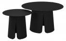 Zestaw stolików kawowych OSLO aluminiowych grafitowy 2 sztuki średnica 45 i 70 cm