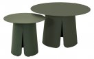 Zestaw stolików kawowych OSLO aluminiowych zielony 2 sztuki średnica 45 i 70 cm
