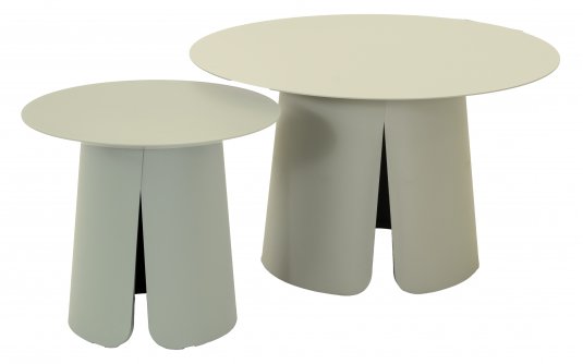Zestaw stolików kawowych OSLO aluminiowych kremowy 2 sztuki średnica 45 i 70 cm Zestaw stolików kawowych OSLO aluminiowych kremowy 2 sztuki średnica 45 i 70 cm