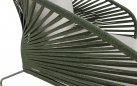 Zielony fotel wypoczynkowy ogrodowy IZUMI stal lina polipropylenowa olefin